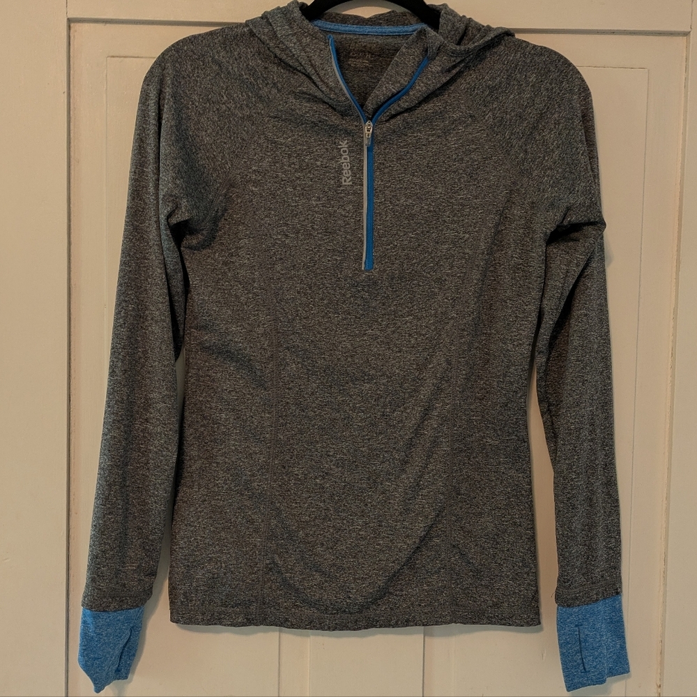 Reebok Gray & Blue Athletic Jacket w/ Hood XS
